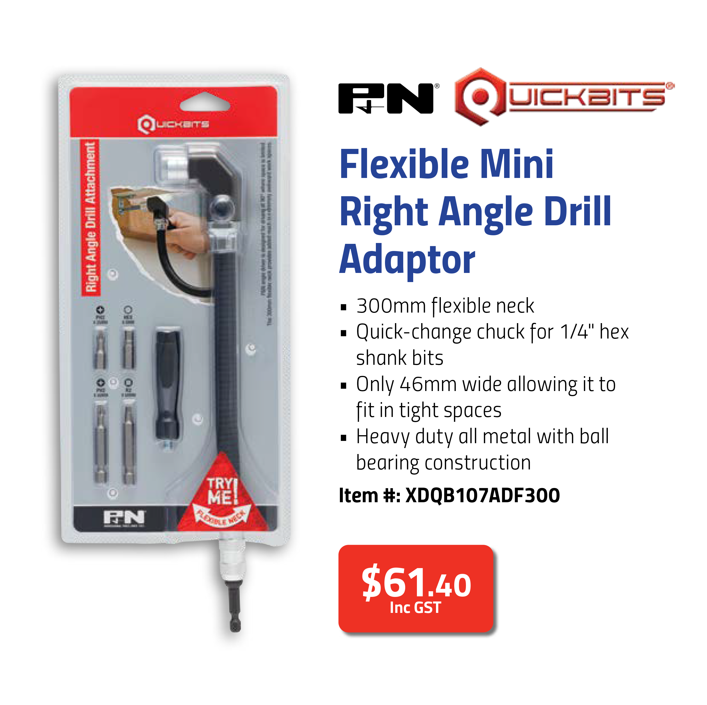 Right Angle Mini Flexible Drill Attachment