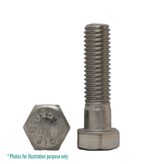 1/4 UNC X 4 G316 STAINLESS STEEL HEX BOLT