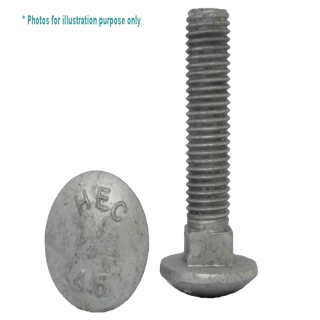 M16 X 65 GALVANISED CUP HEAD BOLT & NUT