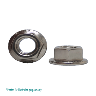 M12 G304 STAINLESS HEX FLANGE SERRATED NUT